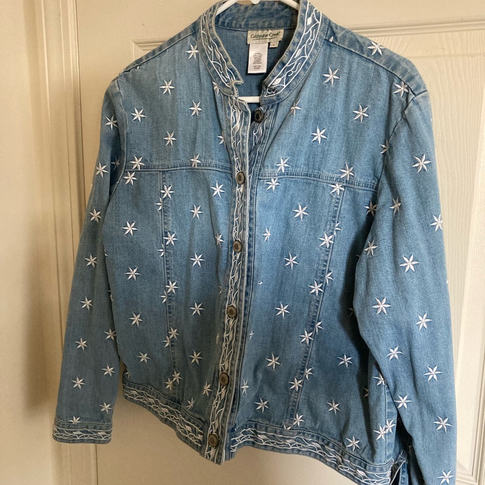 Coldwater Creek star pattern Jean jacket